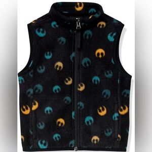 Disney Black Fleece Vest Star Wars Pattern